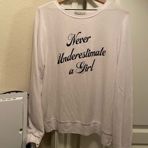Wildfox Never Underestimate A Girl Sweatshirt L